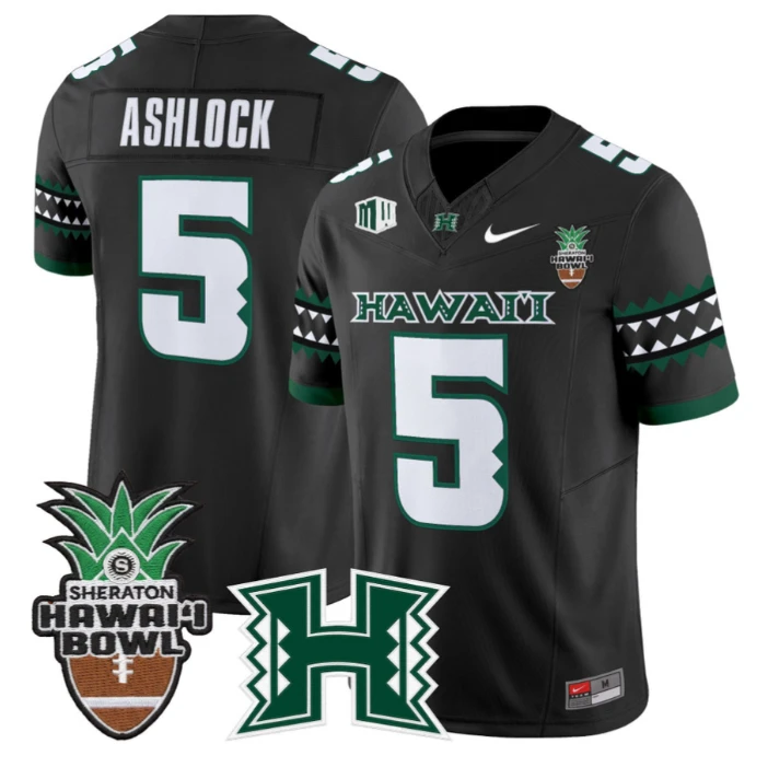 Pofele Ashlock Jersey #5 Hawai'i Rainbow 2025 Hawai'i Bowl Stitched by My Store NCAA Football Jerseys