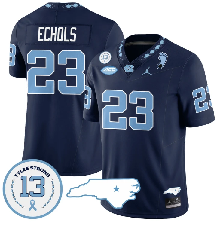 Power Echols Jersey #23 North Carolina Tar Heels Vapor College Football Stitched Navy by My Store