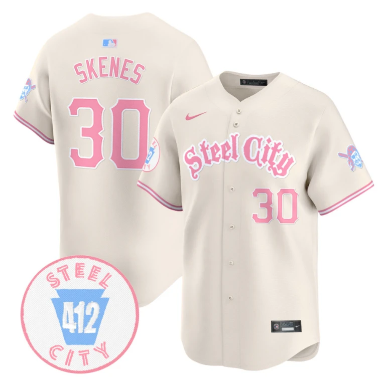 Paul Skenes Jersey #30 Pittsburgh Pirates Bubblegum Pink Vapor Premier Limited Stitched Pink by My Store