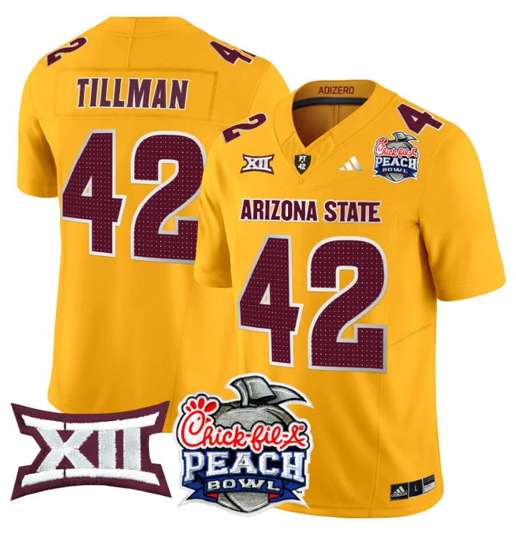 Pat Tillman Jersey #42 Arizona State Sun Devils 2025 Peach Bowl Gold by My Store