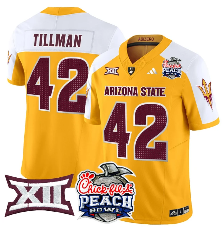 Pat Tillman Jersey #42 Arizona State Sun Devils 2025 Peach Bowl Gold Alternate by My Store