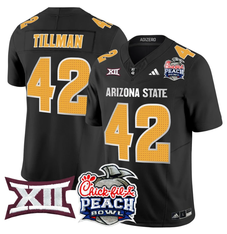 Pat Tillman Jersey #42 Arizona State Sun Devils 2025 Peach Bowl Black by My Store