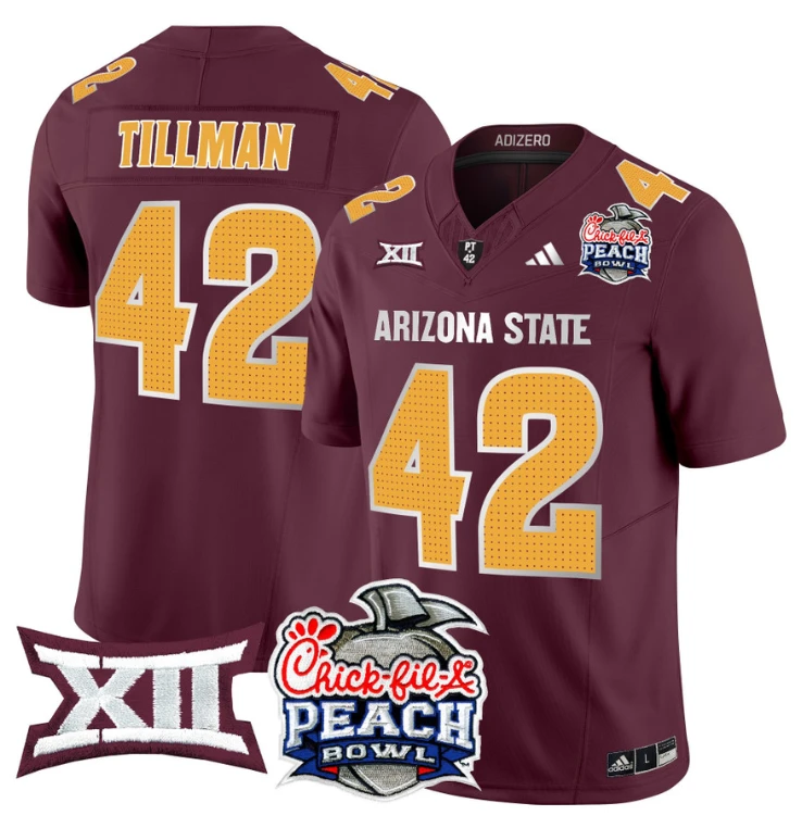 Pat Tillman Jersey #42 Arizona State Sun Devils 2025 Peach Bowl Maroon by My Store