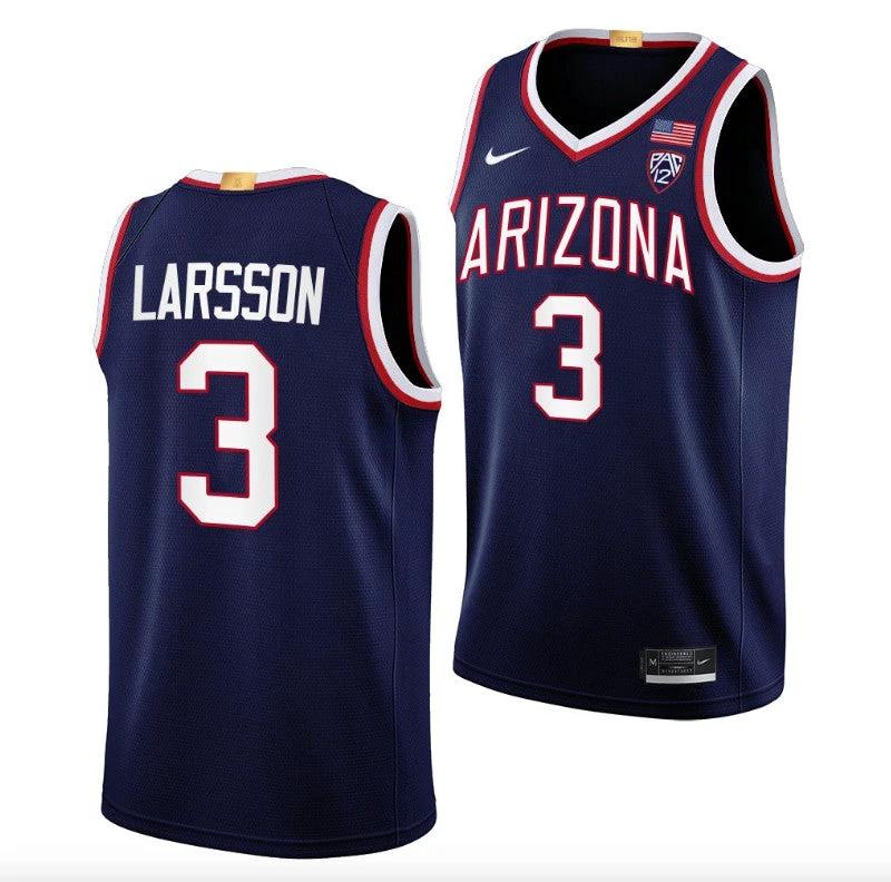 Pelle Larsson Jersey #3 Arizona Wildcats College Basketball Navy by My store basketball