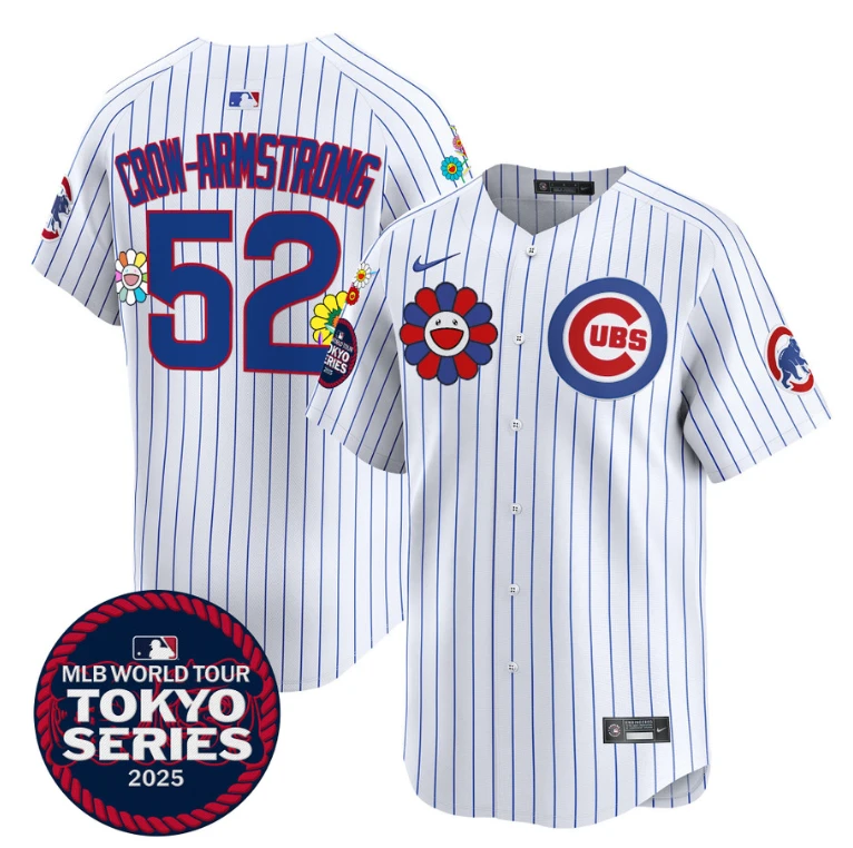 Pete Crow-Armstrong Jersey #52 Chicago Cubs Tokyo Series 2025 Vapor Limited Stitched Pinstripe by My Store