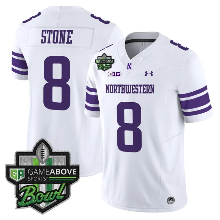 Preston Stone Jersey #8 Northwestern Wildcats 2025 GameAbove Sports Bowl by My Store NCAA Football Jerseys
