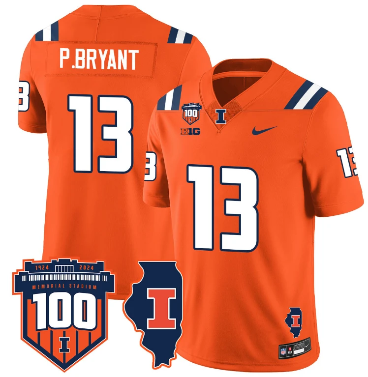 Pat Bryant Jersey #13 Illinois Fighting Vapor Limited College Football Stitched Throwback by My Store