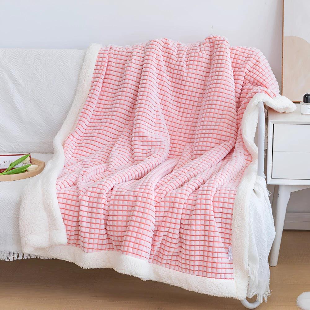 Warm Waffle Sherpa Blanket by Casa & Beyond