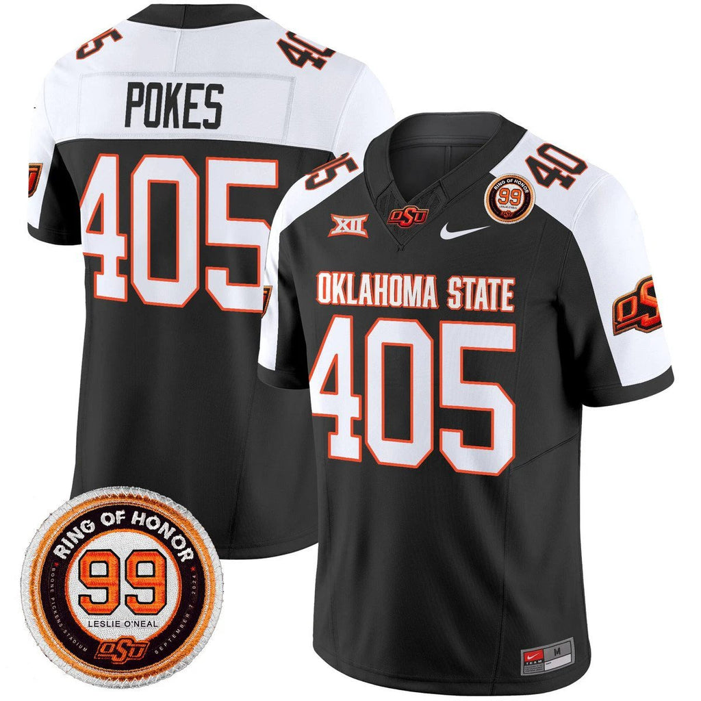 Pokes Jersey #405 Oklahoma State Cowboys 2025 Leslie O'neal Patch Black Alter by My Store NCAA Football Jerseys