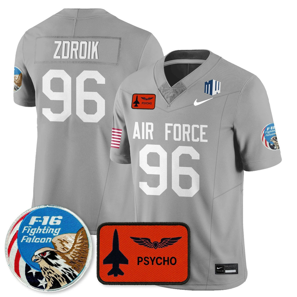 Payton Zdroik Jersey #96 Air Force 2025 Honor F-16 Stitched Honor F-16 by My Store