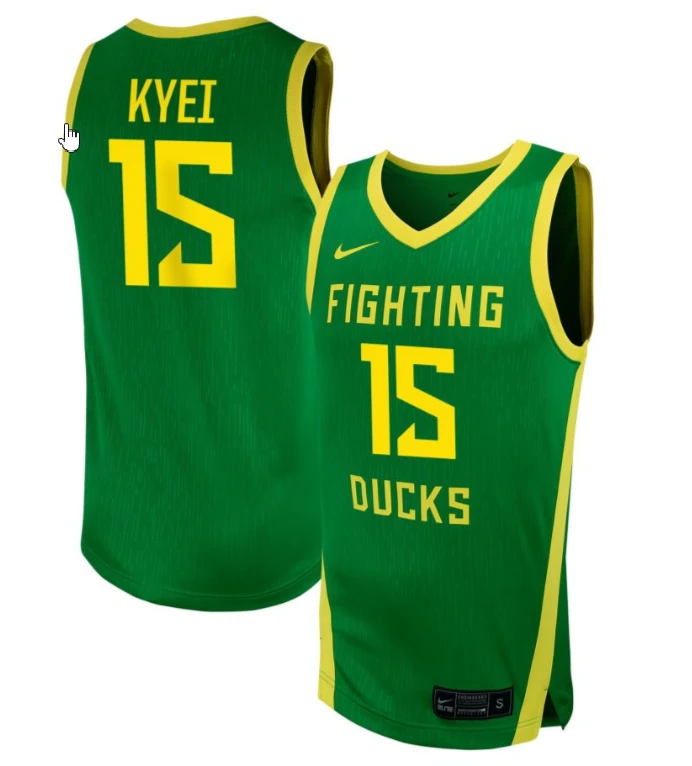 Phillipina Kyei Jersey #15 Oregon Ducks NIL Basketball Green by My store basketball