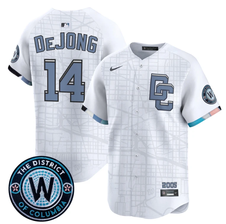 Paul DeJong Jersey #14 Washington Nationals 2025 City Connect Premier Limited Stitched White by My Store