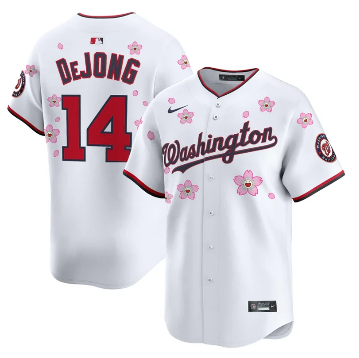 Paul DeJong Jersey #14 Washington Nationals Cherry Blossom Vapor Premier Limited Stitched White by My Store