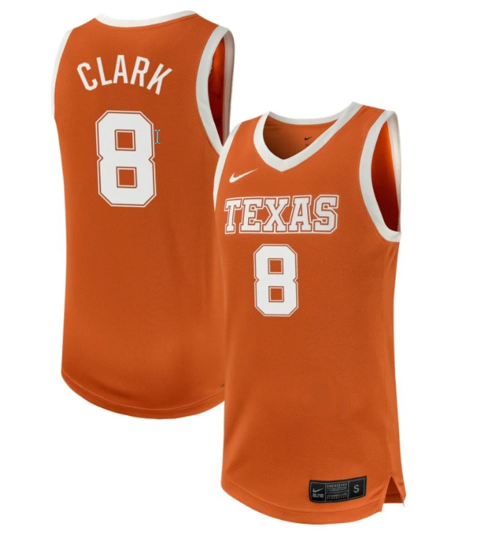 Preston Clark Jersey #8 Texas Longhorns NIL Basketball Texas Orange by My store basketball