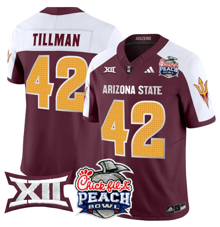 Pat Tillman Jersey #42 Arizona State Sun Devils 2025 Peach Bowl Maroon Alternate by My Store