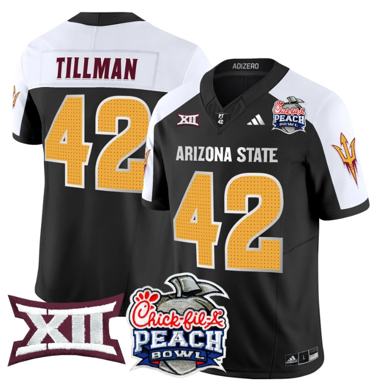 Pat Tillman Jersey #42 Arizona State Sun Devils 2025 Peach Bowl Black Alternate by My Store