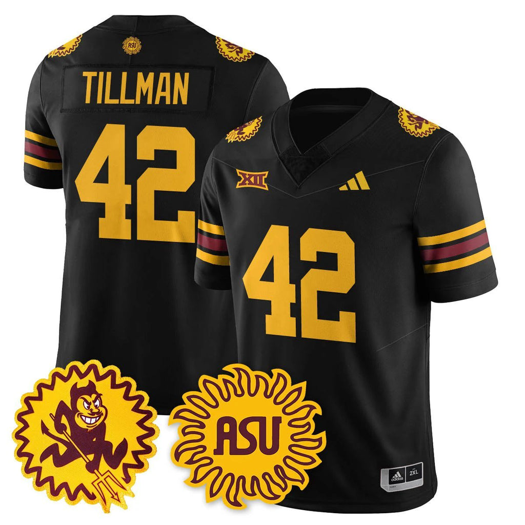 Pat Tillman Jersey #42 Arizona State Sun Devils 1975 Throwback Stitched Black by My Store NCAA Football Jerseys