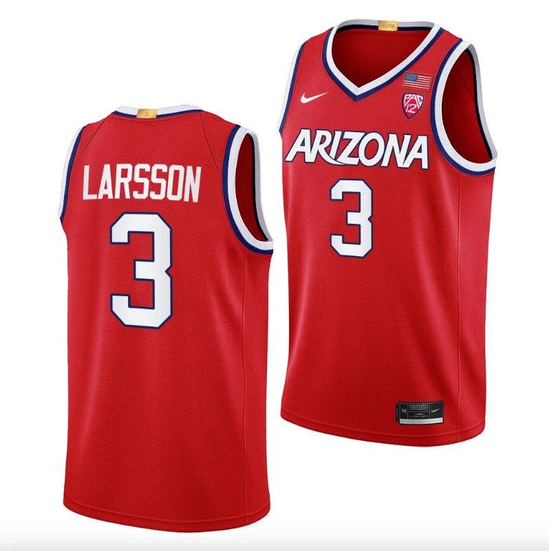 Pelle Larsson Jersey #3 Arizona Wildcats College Basketball Red by My store basketball
