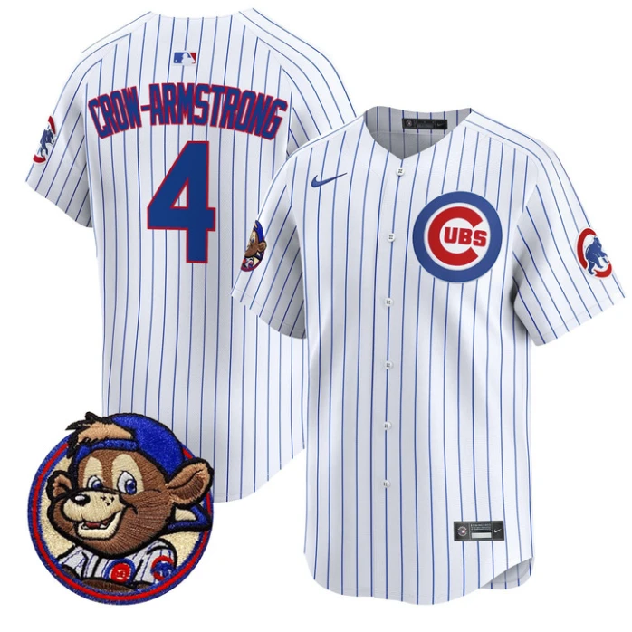 Pete Crow-Armstrong Jersey #24 Chicago Cubs Clark Patch Vapor Premier Limited Stitched Pinstripe by My Store