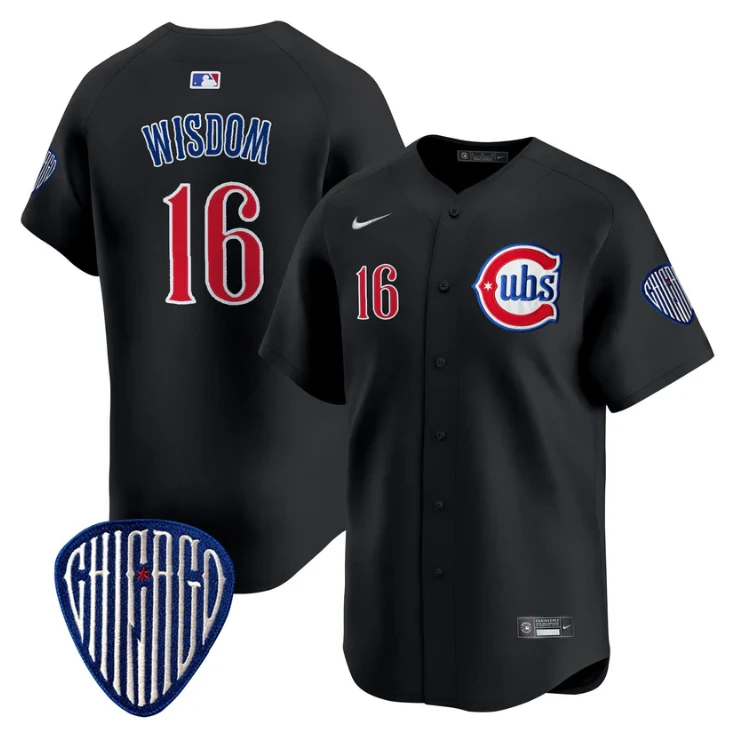 Patrick Wisdom Jersey #16 Chicago Cubs Blue Alternate Vapor Premier Limited Stitched Black by My Store