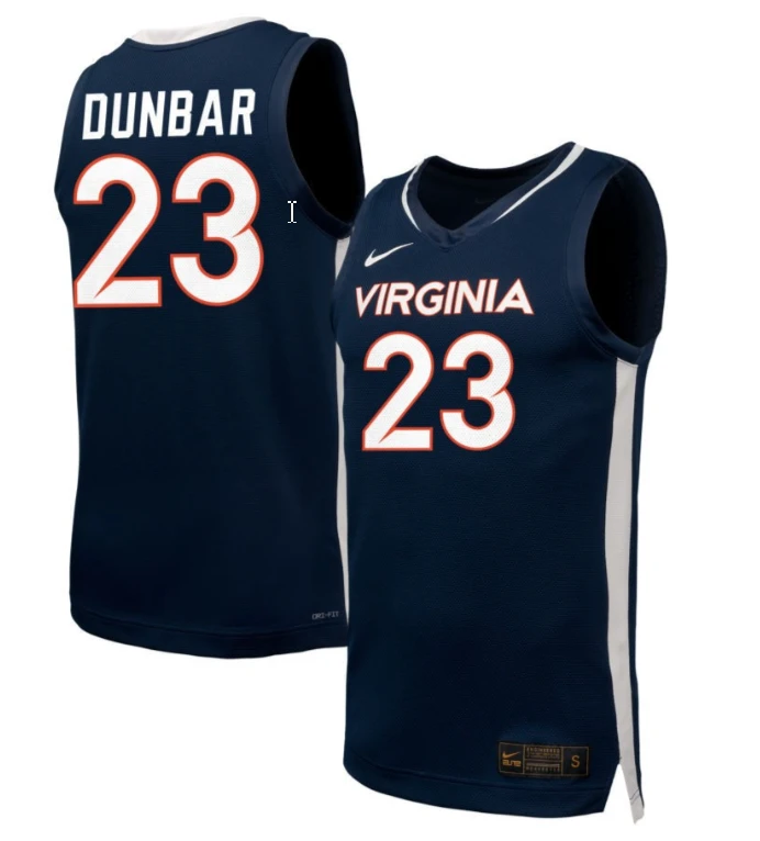 Payton Dunbar Jersey #23 Virginia Cavaliers NIL Basketball Navy by My store basketball