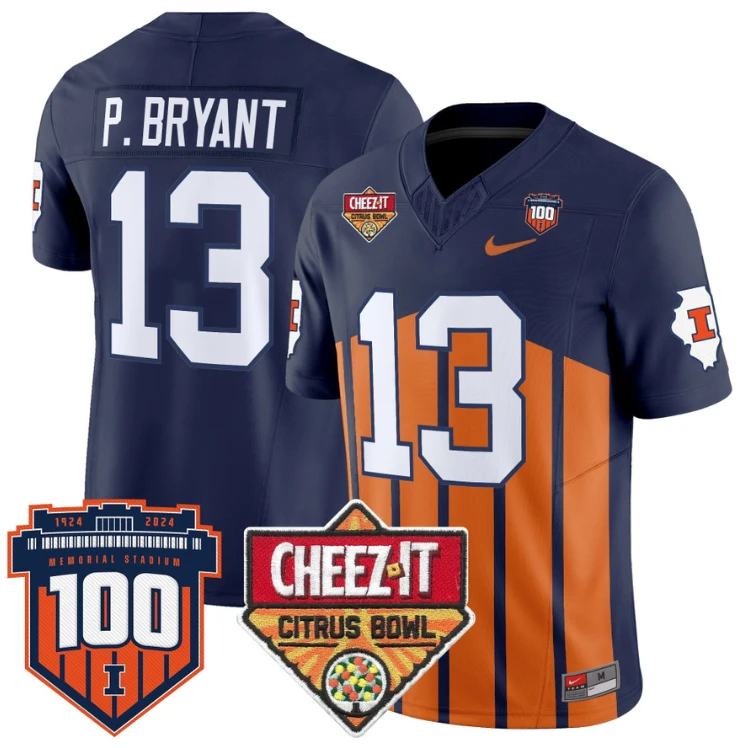 Pat Bryant Jersey #13 Illinois Fighting 2025 Cheez-It Citrus Bowl Throwback by My Store