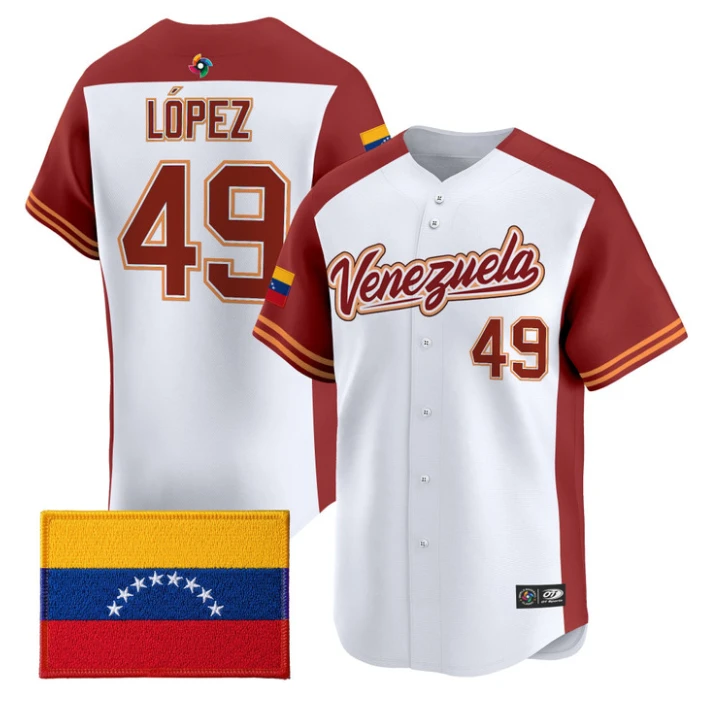 Pablo López Jersey #49 Team Venezuela 2026 World Baseball Stitched by My Store