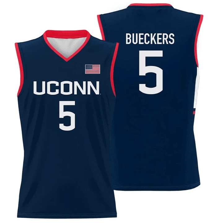 Paige Bueckers Jersey UConn Huskies College Basketball Navy #5 by My store basketball