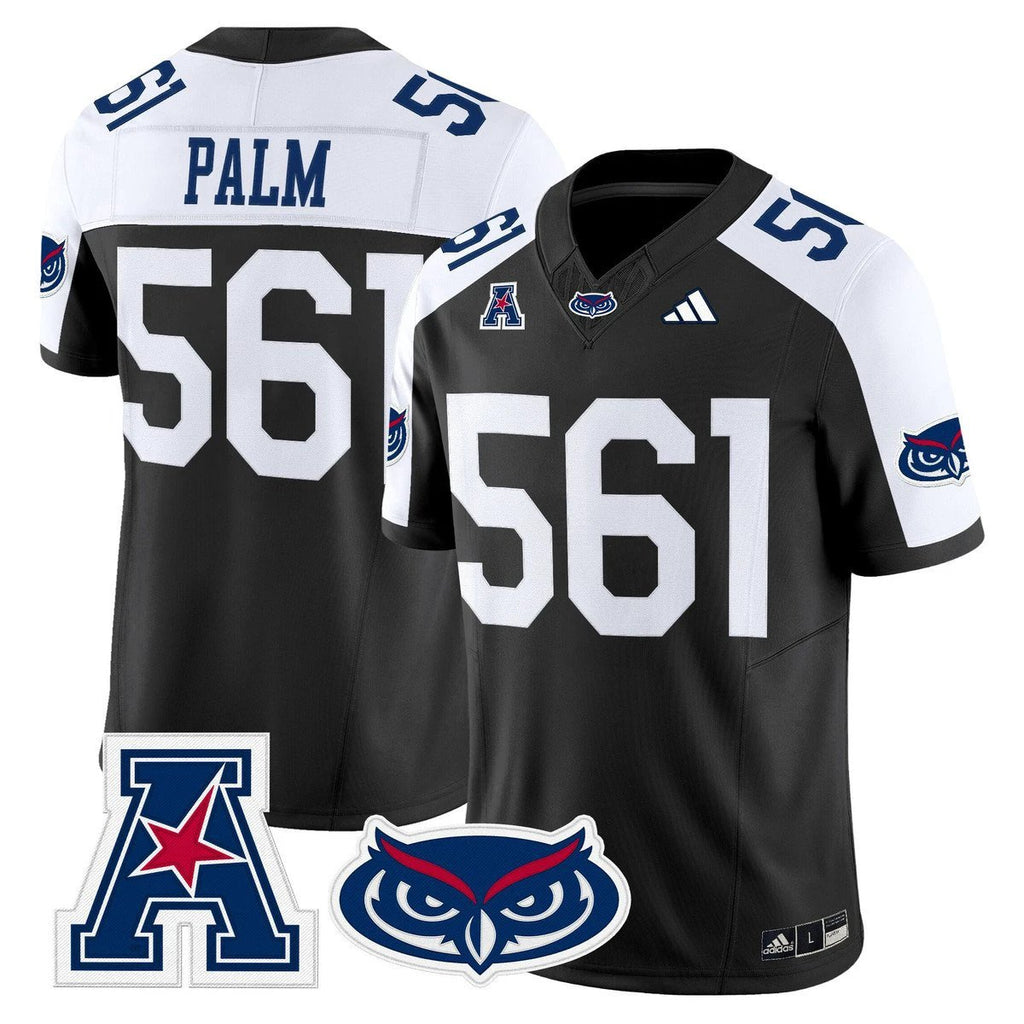 Palm Jersey #561 Florida Atlantic Owls 2025 All Stitched Black Alter by My Store NCAA Football Jerseys