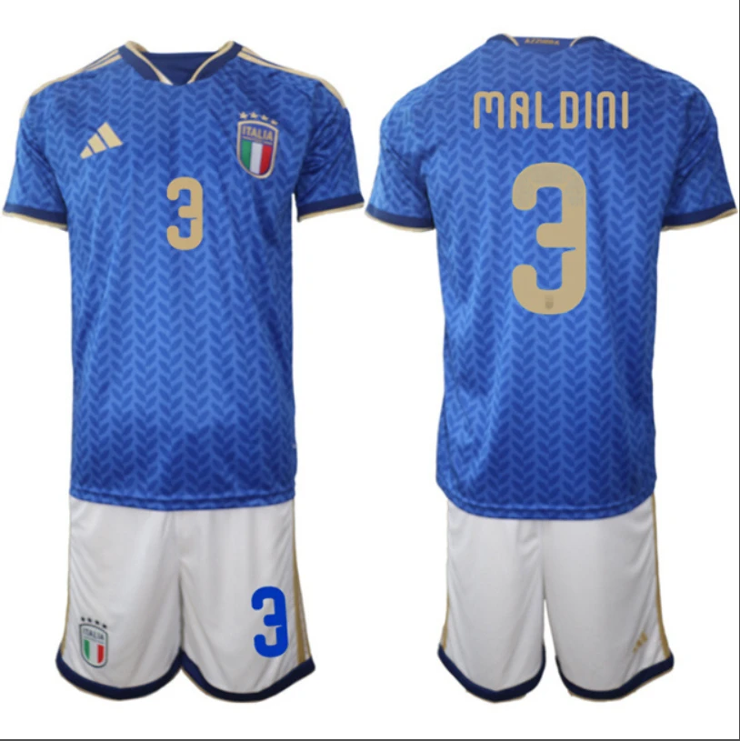 Paolo Maldini Jersey #3 Italy 2025-26 Blue Home Soccer Suit by Soccer Jersey