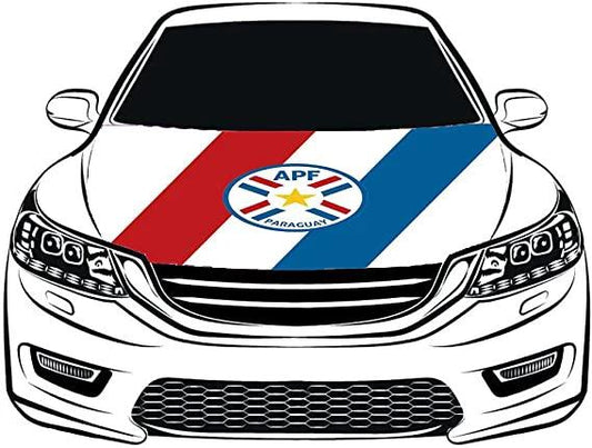 APF Paraguay Banner Engine Flag,Paraguay national football team Car Hood Cover Flag ,3.3X5ft,100% Polyester Elastic Fabrics Can be Washed by flagsshop