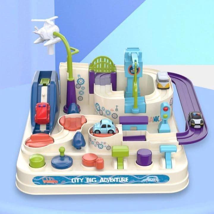Interactive city playset with cars & helicopter for children aged 3+ by BowLift