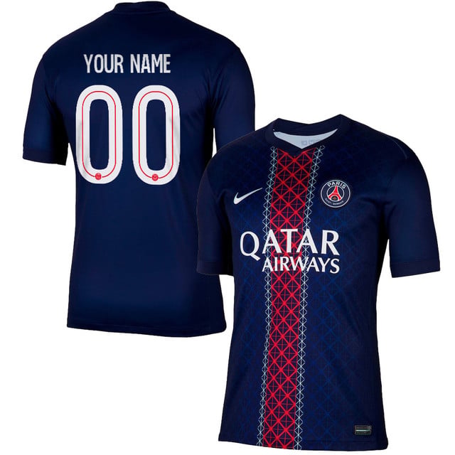 Paris Saint-Germain PSG 2025-26 Home Customize Jersey – Navy by Soccer Jersey