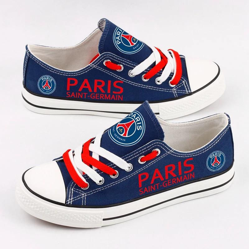 Paris Saint-Germain Football Club Low Top Canvas Sport Sneakers Shoes For Men Women Fans by Crocs