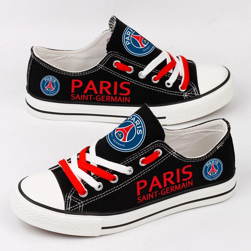Paris Saint-Germain Football Club Low Top Canvas Sport Sneakers Shoes For Men Women Fans by Crocs