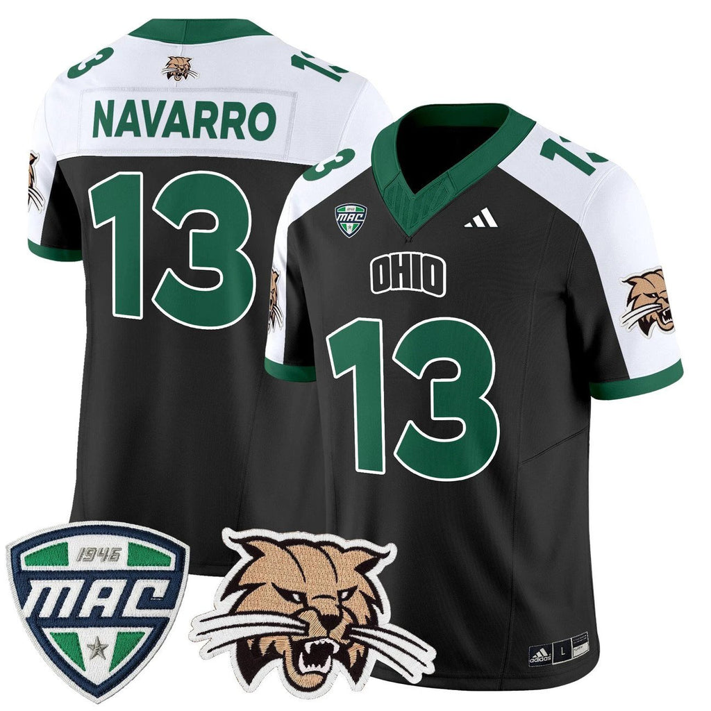 Parker Navarro Jersey #13 Ohio Bobcats 2025 Vapor Limited Stitched by My Store NCAA Football Jerseys