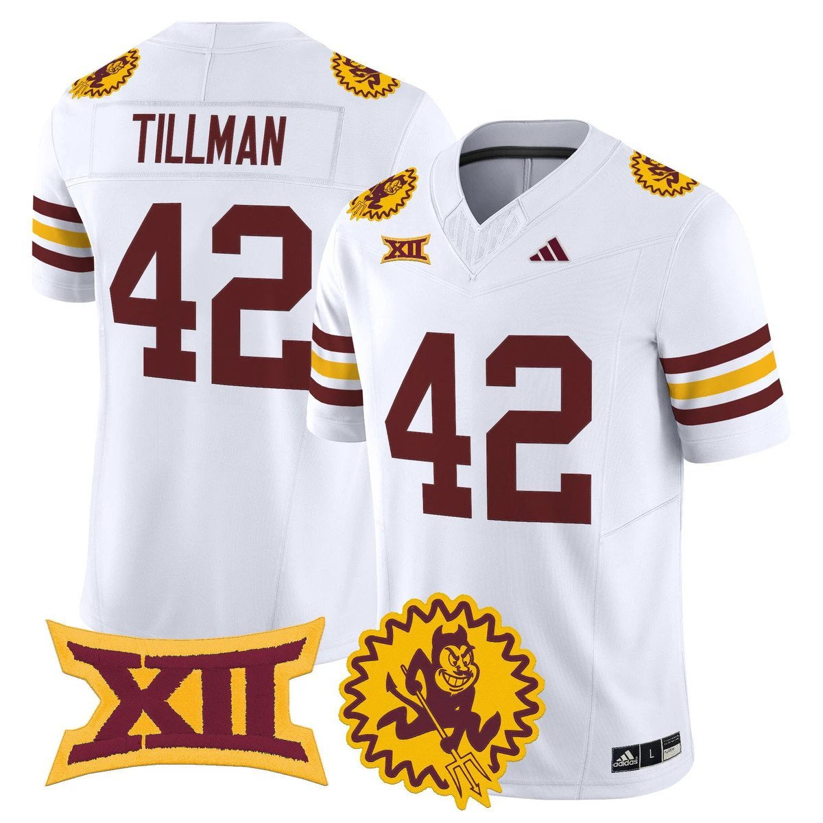 Pat Tillman Jersey #42 Arizona State Sun Devils 1975 Throwback Stitched White by My Store NCAA Football Jerseys