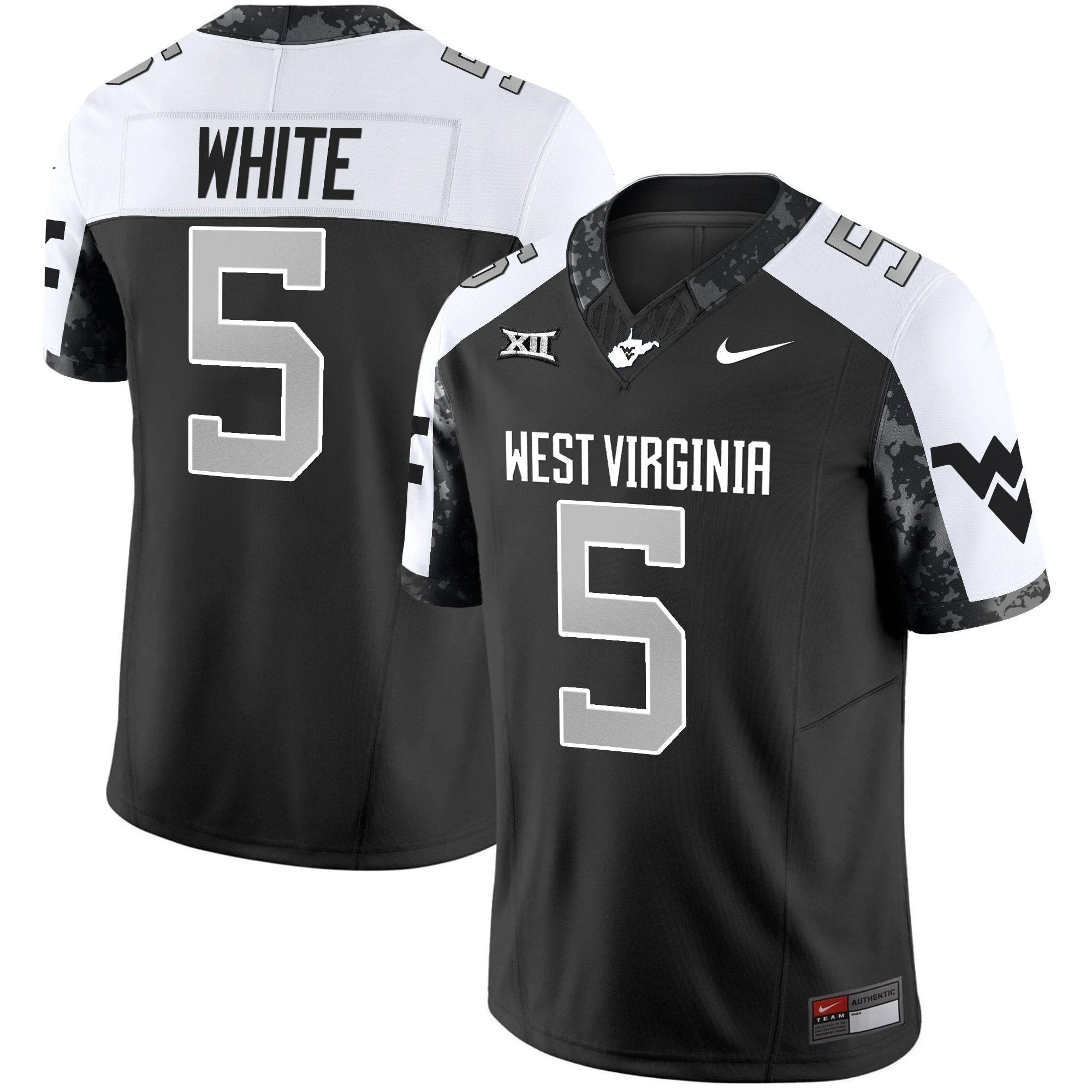 Pat White Jersey #5 West Virginia Mountaineers 2025 Stitched White by My Store