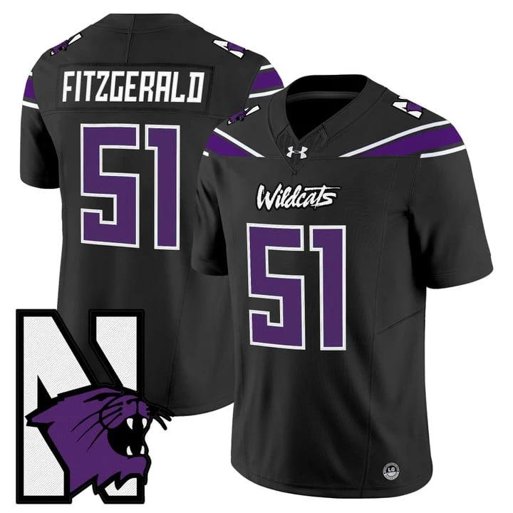 Pat Fitzgerald Jersey #51 Northwestern Wildcats Honoring 95 Vapor Limited Stitched by My Store NCAA Football Jerseys