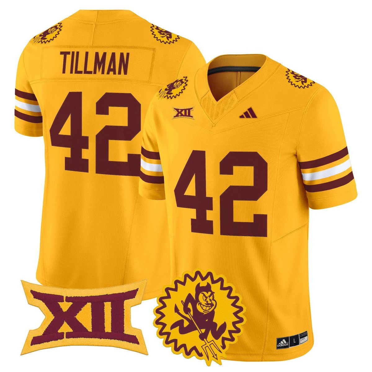 Pat Tillman Jersey #42 Arizona State Sun Devils 1975 Throwback Stitched by My Store NCAA Football Jerseys