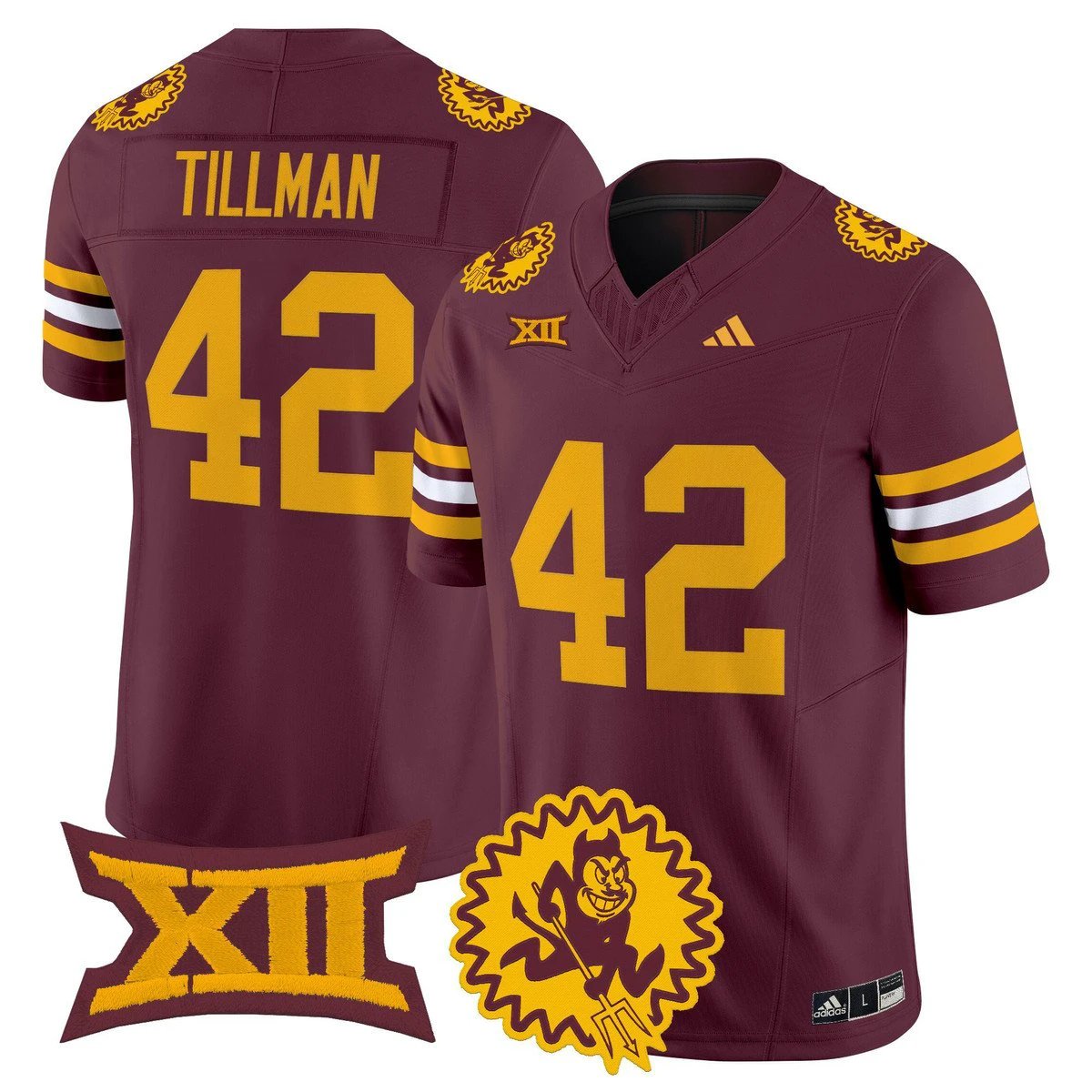 Pat Tillman Jersey #42 Arizona State Sun Devils 1975 Throwback Stitched by My Store NCAA Football Jerseys