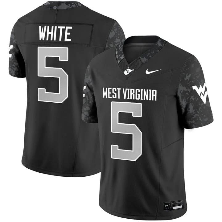 Pat White Jersey #5 West Virginia Mountaineers 2025 Limited Stitched by My Store NCAA Football Jerseys