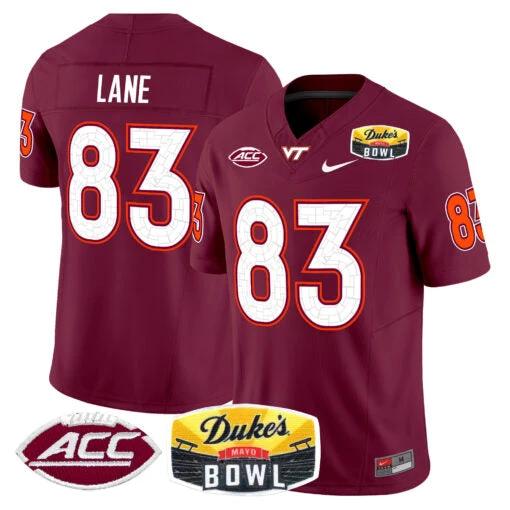 Jaylin Lane Jersey #83 Virginia Tech Hokies 2025 Duke’s Mayo Bowl Patch Maroon by My Store