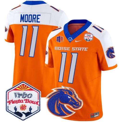 Kellen Moore Jersey #11 Boise State Broncos 2025 Fiesta Bowl Patch Vapor Orange by My Store