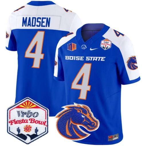 Maddux Madsen Jersey #4 Boise State Broncos 2025 Fiesta Bowl Patch Vapor Royal by My Store