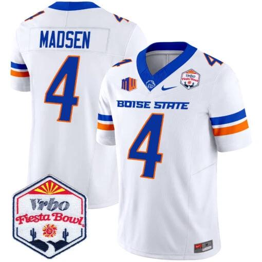 Maddux Madsen Jersey #4 Boise State Broncos 2025 Fiesta Bowl Patch Vapor White by My Store