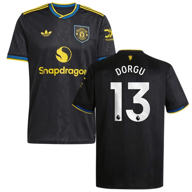 Patrick Dorgu 13 Manchester United 2025-26 Third Match Jersey – Black by Soccer Jersey