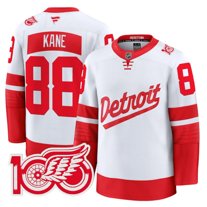 Patrick Kane Jersey #88 Detroit Red Wings 100th Anniversary Stitched Stadium by Hockey David