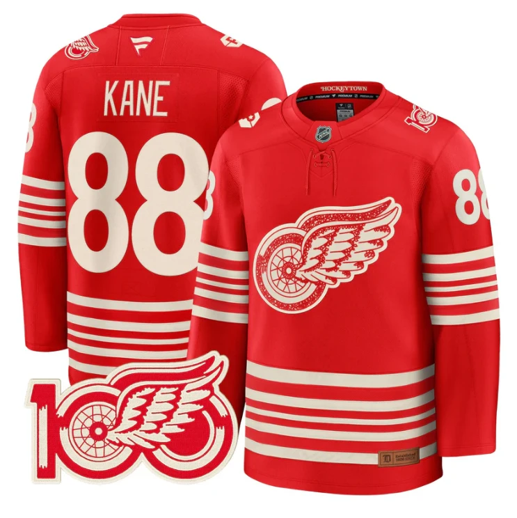 Patrick Kane Jersey #88 Detroit Red Wings Centennial Season Premium Stitched by Hockey David