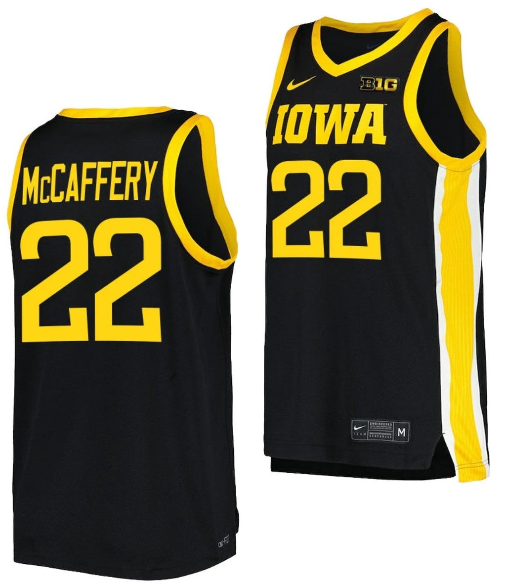 Patrick McCaffery Jersey Iowa Hawkeyes College Basketball Black #22 by My store basketball